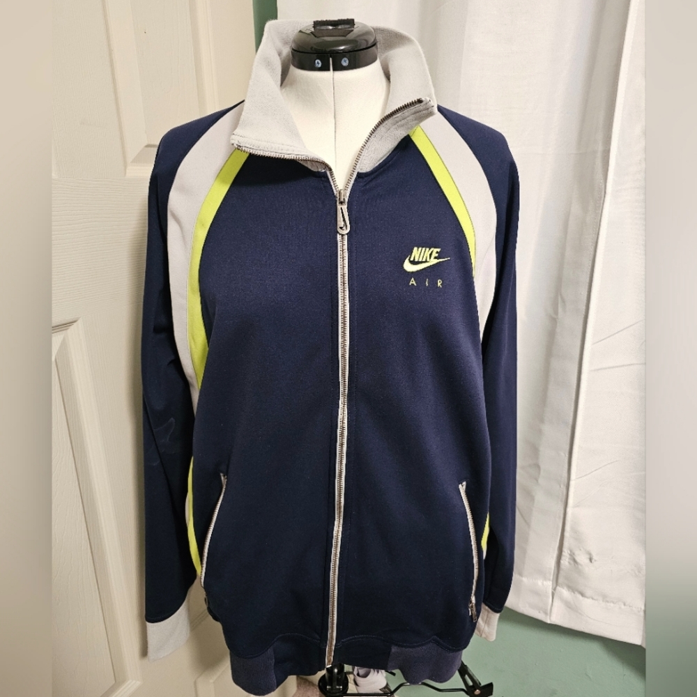 Men's Nike Jacket Size XL Navy, Gray & Lime Green